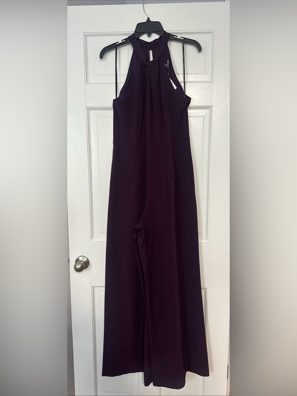 Julia Jordan Sleeveless Halter Jumpsuit in Plum Purple 10